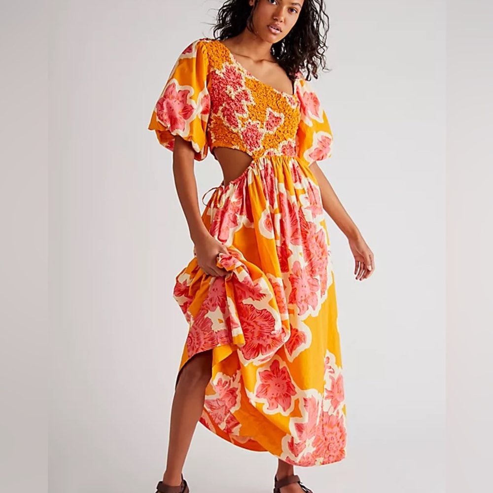 Free People Kalina Printed Midi Dress